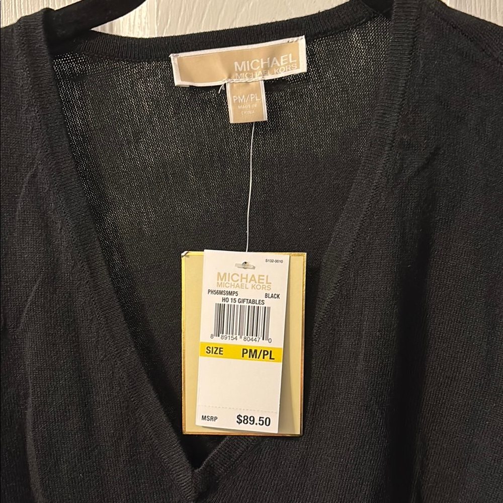 Michael Kors Black Fringe Poncho - Picture 2 of 3